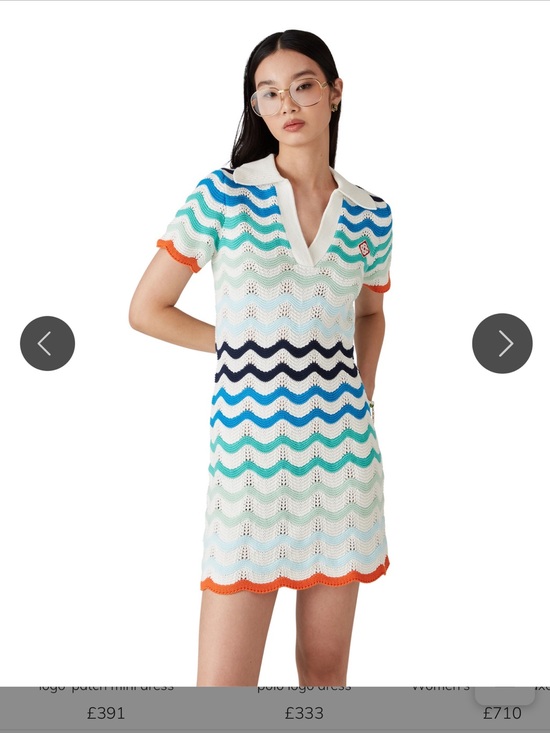 casablanca Dresses & Skirts - Casablanca Striped Wave Knit Dress in Blue and White great for tennis